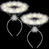 2-pack Ljushåriga Ängel Halo-Hårband LED Vita Fjäder Hårband Ängel Halo-Hårband för Jul> Tillbehör
