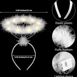 2-pack Ljusängel Halo Hårband LED Vitt Fjäderhårband Ängel Halo Hårband För Jul> Huvudbonader