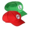 2-pack Mario och Luigi Hattar Röd och Grön Kepsar Vuxen> Huvudbonader