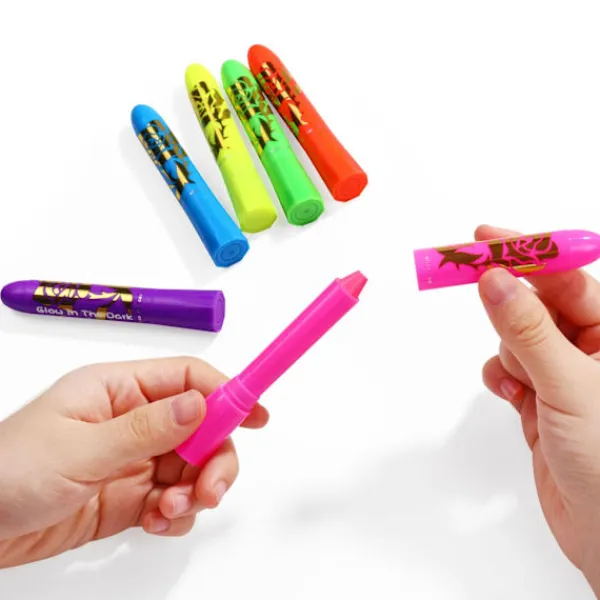 6-pack Neon Fluorescerande Glow-in-the-Dark Ansiktsmålningsstift Tvättsbart Makeupkritor för Vuxna Halloween Maskeradfest> Smink