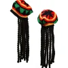 2-pack Rasta-mössa med svarta dreadlocks Bob Marley Dreadlocks Peruk med Rasta Tam-mössa Maskerad Rasta Perukmössa> Huvudbonader