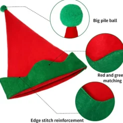 4-pack röda tomtehattar i filt, julhattar, jultomtehattar> Huvudbonader