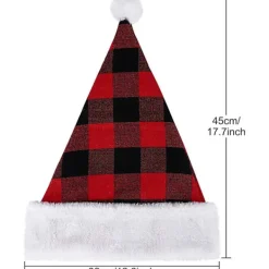3-pack Sammet Tomteluva Röd Svart Rutig Julfest Tillbehör för Vuxna> Huvudbonader