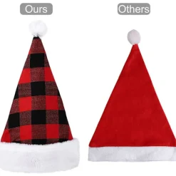 3-pack Sammet Tomteluva Röd Svart Rutig Julfest Tillbehör för Vuxna><noscript><img width=