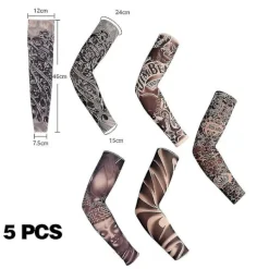 5-pack Tattoo Sleeves Fake Temporära Tatueringar Arm Sleeves Arm Sun Protection Covers Kompatibel Karneval Maskerad_Bra saker><noscript><img width=