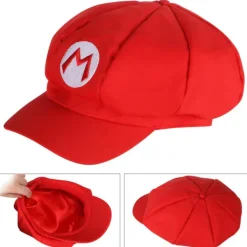 Paket med 2 Mario och Luigi-hattar Röda och gröna kepsar för videospelstema> Huvudbonader