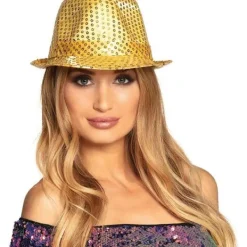 Paljetthatt, unisex, discoklädsel, discotillbehör, karneval, kostym, temafest, temafest> Huvudbonader