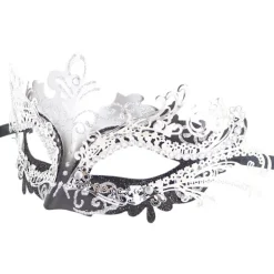 Par av Maskerad Mask Metall Järn Fjäril Bal Mask (Silver Svart) 2 Sty><noscript><img width=