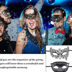 Par venetiansk mask, 2 delar, maskeradmask för karnevalsfest Kostym Balfest karnevalskväll> Masker