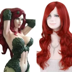 Paris_Peruker COS Batman Poison Ivy Röd Peruk Lockig Lång Cosplay Vardagligt Hår Värmebeständig Syntetisk Fiber Peruk> Peruker