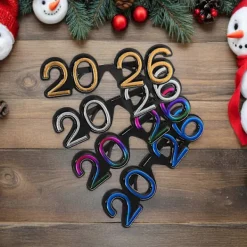 Partyglasögon för Gott Nytt År 2026, 4 st Roliga Foto-rekvisita Glasögon [HK]><noscript><img width=
