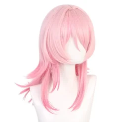 1PC Lång Rak Rosa Peruk för Honkai Star Rail 7 Mars Cosplay> Peruker