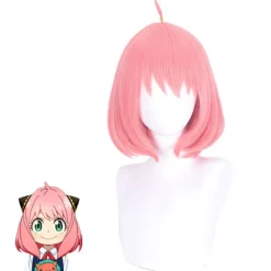 pc SPY×FAMILY Ania Fudge Rosa Bobo Cos Peruk Kostym Spela Halloween Maskerad> Peruker