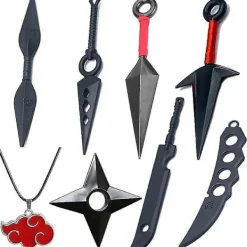 8pcs Anime Naruto Set Cosplay Naruto Accessories Plastic Weapon S> Tillbehör