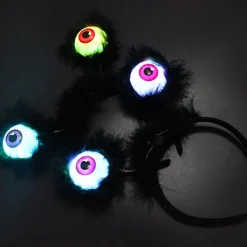 2PCS Halloween LED lysande ögonboll pannband skräck ögonboll> Huvudbonader