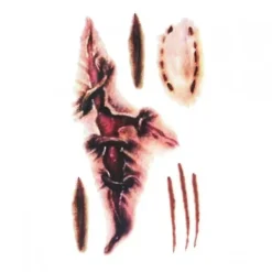 4pcs Halloween Scar Tattoo Sticker><noscript><img width=