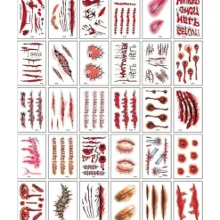 30pcs Halloween Scars Horror Tattoo Stickers Makeup Props> Smink