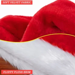 PCS Jultomteluvor för Vuxna, Lyxiga Jultomteluvor i Bulk, Plysch Jultomteluvor, Sammet Mjuka Jultomtedräkter> Huvudbonader