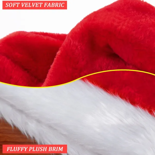 PCS Jultomteluvor för Vuxna, Lyxiga Jultomteluvor i Bulk, Plysch Jultomteluvor, Sammet Mjuka Jultomtedräkter> Huvudbonader