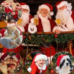 PCS Jultomteluvor för Vuxna, Lyxiga Jultomteluvor i Bulk, Plysch Jultomteluvor, Sammet Mjuka Jultomtedräkter><noscript><img width=