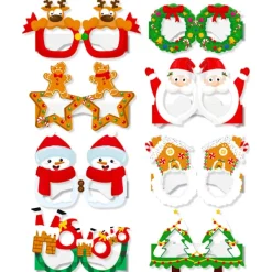 8Pcs Party Glasses Funny Selfie Props Holiday Glasses Frames Birthday Party DIY Decor 2024 Photo Christmas Funny Prom sunglasses><noscript><img width=