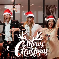 ATELA 10PCS Santa Hats Julhatt för vuxna, Julfest hattar Maskeraddräkt Julhattar eller jultomtedräkt - Jultomten Kul Julhattar för Xmas Office Party Bulk><noscript><img width=