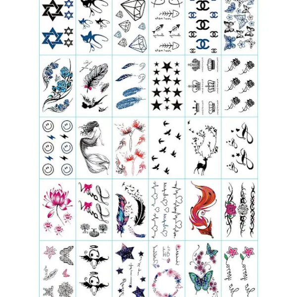 30pcs Small Fresh Tattoo Stickers Tattoo Flowers Waterproof Durable Stickers> Smink
