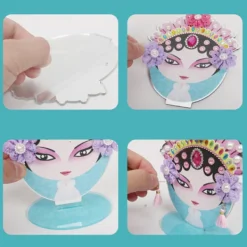 unbranded Peking Opera Style Klassisk Drama Ansiktssminkning Spegel Kit DIY kosmetiska speglar D><noscript><img width=