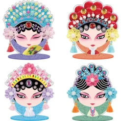 unbranded Peking Opera Style Klassisk Drama Ansiktssminkning Spegel Kit DIY kosmetiska speglar D><noscript><img width=