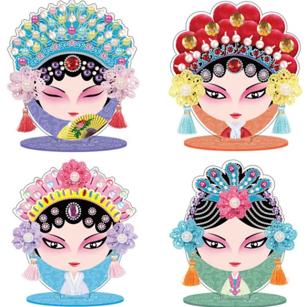 unbranded Peking Opera Style Klassisk Drama Ansiktssminkning Spegel Kit DIY kosmetiska speglar D> Smink