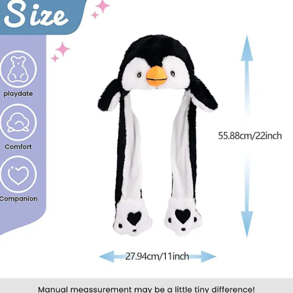 Penguin plysch hatt med öron rörliga hoppar pop up slå hatt julfest Cosplay presenter> Huvudbonader