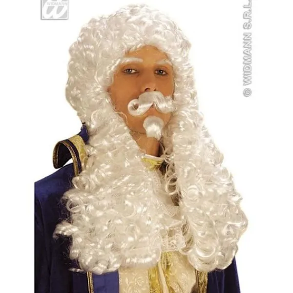 WIDMANN Perrucke Marquis Man - - Kostymtillbehör Vitt - Vuxen Inomhus> Peruker