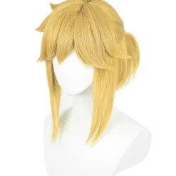 peruk Anime Link Cosplay Kort Peruk med Alvöron (gul)><noscript><img width=