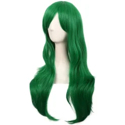 Peruk Anime lång lockig peruk 70CM (Gräsgrön)><noscript><img width=