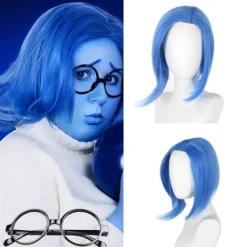 Holocky Peruk Cosplay Blå Kostym Upprörd Peruk Kort Blå Peruk> Peruker