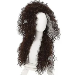 Peruk för Bellatrix Lestrange, Lång Brun Blandad Vågig, Värmebeständig Cosplay Kostym Peruk + Perukmössa> Peruker