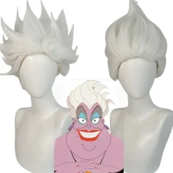 unbranded Peruk för Ursula Cosplay, Vit Kort Hår för Vuxna Kvinnor Män Halloween Kostym Rekvisita Cosplay Rollspel Peruker - JA> Peruker