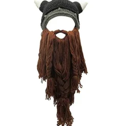 Peruk Skägg Mössor Handgjorda Stickade Varma Vinterkepsar Ski Funny Mask Beanie fo> Huvudbonader