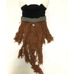 Peruk Skägg Mössor Handgjorda Stickade Varma Vinterkepsar Ski Funny Mask Beanie fo> Huvudbonader