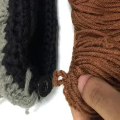 Peruk Skägg Mössor Handgjorda Stickade Varma Vinterkepsar Ski Funny Mask Beanie fo><noscript><img width=