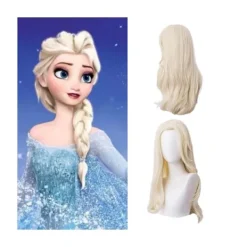 unbranded Peruk Vågigt Cosplay Curly Princess Peruk Vit Snow Queen Långt hår för kvinnor - Beige><noscript><img width=