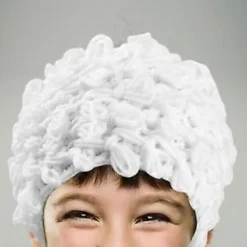 Perukmössa för småbarn, handgjord rolig stickad mössa för vinter Halloween-festdräkt (Vit)><noscript><img width=