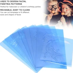 Xuigort PET Ansiktsmålningsschabloner Återanvändbara Ansiktsmålningsmallar för Halloween Jul Fest><noscript><img width=
