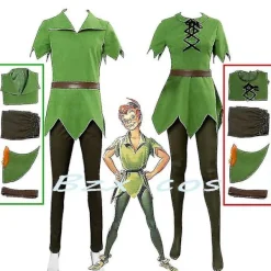 Peter Pan Cosplay Anime Costume Green Elf Uniform Dresses Boys Girls Halloween Carnival Costume Fancy Dress Suit Men -a L Men> Dräkter