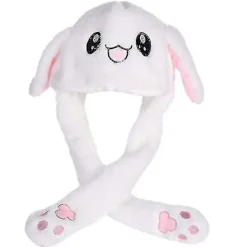 Pikachu Hatt Kaninöron Rörlig Hoppande Hatt Rolig Kanin Plysch Hatt Mössa V1> Huvudbonader