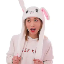 Pikachu Hatt Kaninöron Rörlig Hoppande Hatt Rolig Kanin Plysch Hatt Mössa V1> Huvudbonader