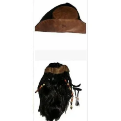Pirates Of The Caribbean Cosplay Kostym Film Jack Sparrow Cosplay Full Set Kostym Klubb Halloween Party Show Outfit S Peruk Hatt M> Dräkter