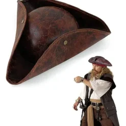 Pirathatt för vuxna, Halloween-hattar för vuxna i kolonialstil, Tricorn-hatt, lämplig för Cherry{REN}> Huvudbonader