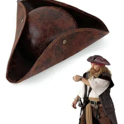 Pirathatt för vuxna Halloweenhattar för vuxna Tricorn-hatt i kolonialstil lämplig> Dräkter