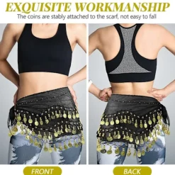 Piratkostym för damer Magdansös Kjol Piratkedja Bälte Magduk Magdans Kjol Magkjol Magdansbyxor><noscript><img width=